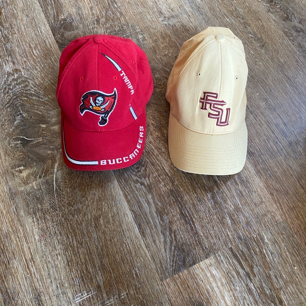 Tampa Bay Bucs and FSU baseball caps